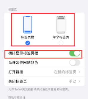 安次iPhone授权维修分享Safari浏览器如何切换标签栏位置 